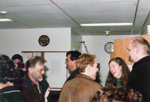Photo of Mel Gilden, Marc Zicree, Kathryn Drennan, and J. Michell Straczynski.